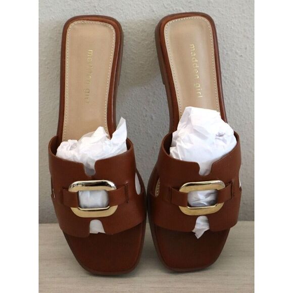Madden Girl ELLI05J1 Women's Sz 8.5M Tan Paris Elliot Slide Sandals SIB - Picture 4 of 9